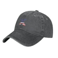 Регулируема бейзболна шапка жени, азбука Америка шапки за флаг за мъже за възрастни измити памучни дънкови бейзболни шапки мода, дълбока хедър