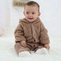 Бебешко дете бодюр ромпир с дълъг ръкав животински стил дебел топло изкачване на ромска костюма в продължение на 9- месеца