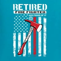 Пенсиониран пожарникар и горд от това Americana American Pride Мъжки тениска, лека тюркоаз, X-голяма