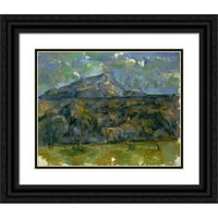 Paul Cézanne Black Ornate Wood Famed Double Matted Museum Art Print, озаглавен: Mont Sainte-Victoire