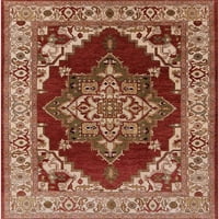 Ahgly Company Indoor Rectangle Modern Modern Red Oriental Area Rugs, 2 '4'