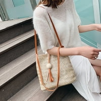 Изтъкани чанти за кръстосани чанти на драскотини устойчиви с дървени мъниста жени ежедневно свободно време