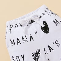 Zuwimk Baby Boy Outfit Cets Лято, Момче Летни дрехи Кратък ръкав отпечатани тениски върхове ежедневни къси панталони комплекти за деца