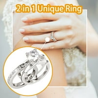 Chaolei пръстен за жени модерни в творчески комбиниран пръстен комплект с циркон и многостранни бижута за модни пръстени за жени, момичета