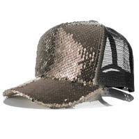 Бейзболни шапки Университет Лято на открито Бейзболна шапка Snapback Leaf Sequin Регулируема шапка Khaki