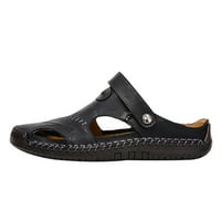 Giligiliso Summer Men's Sandals Мъжки модерни кожени плажни обувки Обувки за шиене на обувки Солидна мъжка есен в продажба