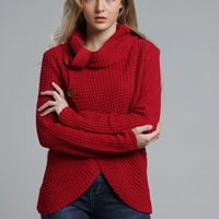 Жени стилни плетени с голям ръкав с голям ръкав с голям размер пуловер