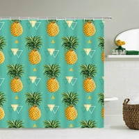 Прясна ананасова завеса за душ 3d екран за баня водоустойчива тъкан декорация на баня с голям размер с куки за душ завеси