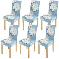 Сладък бял цвете разтягащ стол калъф протектор седалка за хлъзгане за трапезария хотел Сватбена партия комплект от 6