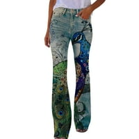 Pedort Jean Pants for Women Модни жени Жан Каприс плюс размер дантела подрязани дънки Денмани гамаши