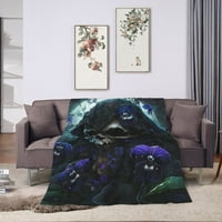 Овидетел за хвърляне на руно за дивана, череп Смърт Лека плюшена размита уютно меко одеяла и хвърляния за диван, 80 x60