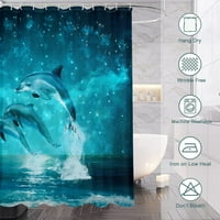Океан душ завеса, модерна душ завеса водоустойчива тъкан душ завеса баня завеса куки куки деца декор за баня l-180*