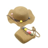 TURECLOS Деца момичета слънце шапка лято плаж дишащи шапки Цветя преносими чанти с аксесоари за шапка на открито Пътуване на открито Пътуване Хаки шапка