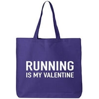 Бягането е моята чанта за валентинки памучно платно