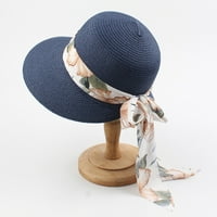 Toyfunny дамски слънчева слама шапка лятна шапка сгъваема ролка нагоре по флопи плажни шапки UV upf капачки
