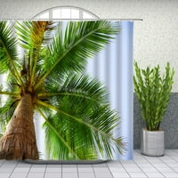 Естествена природа душ завеси зелено дърво флорално растение пейзаж модел пролет лято баня декор полиестер плат плат завеса