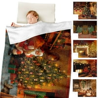 Елбърн Коледа Персонализирано одеяло Елегантно комфортно луксозни одеяла Фланелно плюшено плюшено одеяло за микрофибър зимно одеяло в домашно легло диван столов