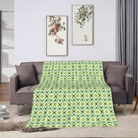 Овидетел за хвърляне на руно за дивана, l цветно процъфтяване украсява леки плюшени размити уютни меки одеяла и хвърляния за диван, 80 x60
