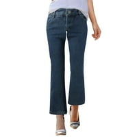 Kali_store дамски дънки Женски разкъсан гадже Slim Fit Jeans Frayed затруднени еласти