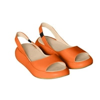 Zpanxa чехли за жени летни дами сандали ежедневни обувки с твърди цветове дамски ежедневна риба устата дъно сандали джапанки за жени оранжеви 35