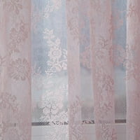 Бели дантелени завеси с дълги листа бродирани завеси за прозорци чисти панели за вола за хол и спалня, 59 x71