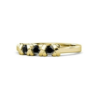 Черен диамант xoxo прегръща и целува три каменни пръстени 0. ct tw в 14k жълто злато.size 3.5