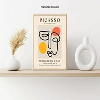 Vintage Picasso Poster - Retro One Line Print Face - Кубизъм Изкуство - Линия Изкуство - Минимален подарък за мъже, Жени - абстрактен декор за дома, офис, хол - Неразпределено стеново изкуст?