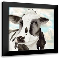 Wang, Melissa Black Modern Framed Museum Art Print, озаглавен - Портрет на крава i