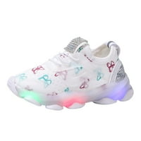 Деца k id b aby момичета пеперуда LED светещи спортни маратонки обувки момчета момчета се плъзгат върху обувки за момичета комбо