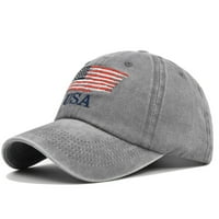 Жени мъже слънчева шапка звезда бродерия 4 юли американски флаг памук бейзболна шапка камион шапка регулируема хмелна шапка