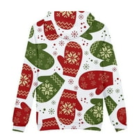 Atinetok Essentials Hoodie Christmas Printed Мъжки модни ежедневни пуловер Флис Цифрово печат с качулка пуловер