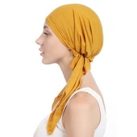 Ludlz жени тюрбан шапка за глава за глава Ислямска обвивка на капака на капака Мюсюлманска шапка Бандана косопад