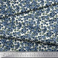 Soimoi Japan Crepe Satin Fabric Flower Watercolor Print Sheing Fabric Wide Yard