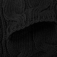 Homadles жилетка за жени плюс размери- небрежна свободна единствена цветна плетена тъкан Кардиган Лека черна размер L