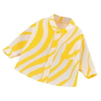 Giligiliso Fall Clothes for Boys Toddler Baby Baby дълъг ръкав райета за печат тениска тениска блуза дрехи